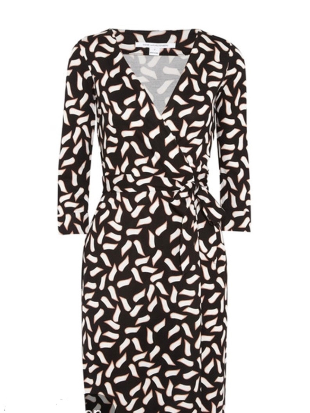 NWT DVF New Julian Two Silk Wrap Dress Snake Flutter Warm Dust Size 2